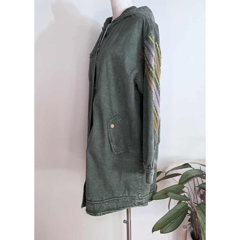 NWT Anthro Pilcro and the Letterpress Embroidered Striped Utility Anorak Jacket  - Picture 6 of 11